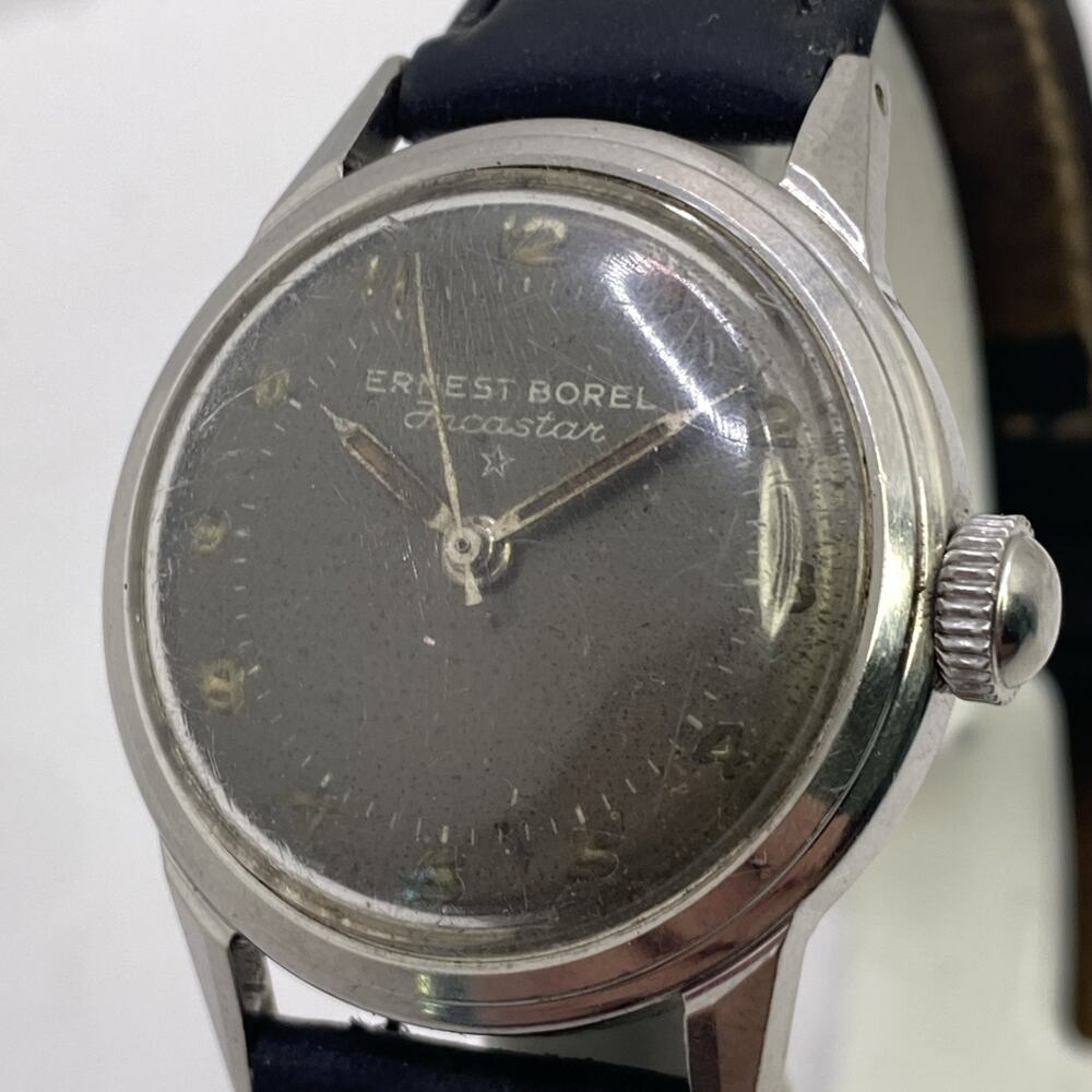 Ernest Borel Incastar Vintage Mens Watch For Repair Starts Stops